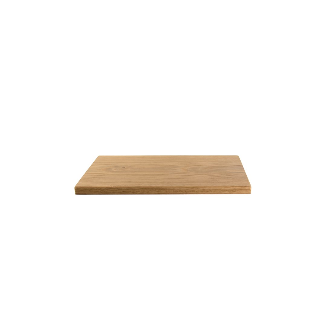 Zwevende rustiek eiken wandplank in de maat 395x250x40mm, behandeld met lak.